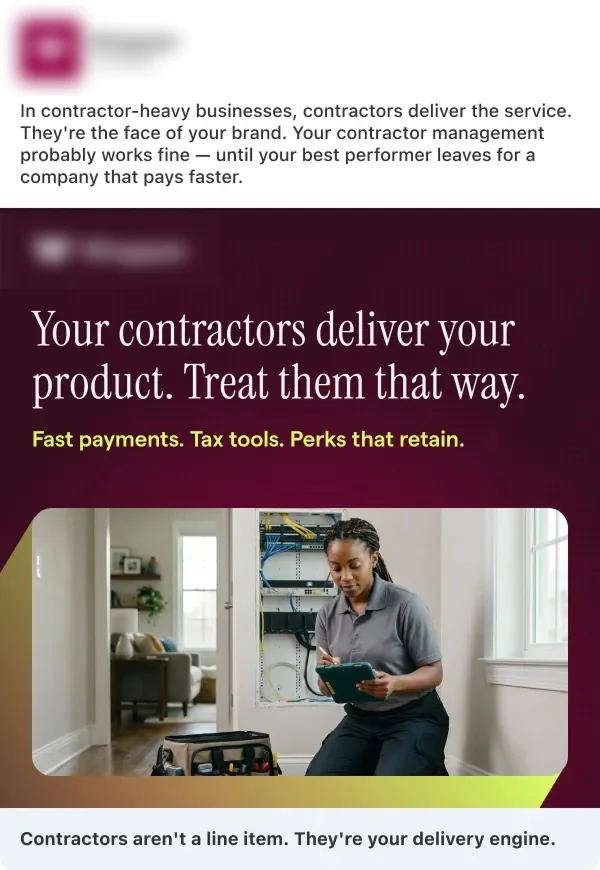 LinkedIn single image ad campaign for B2B SaaS - example 003